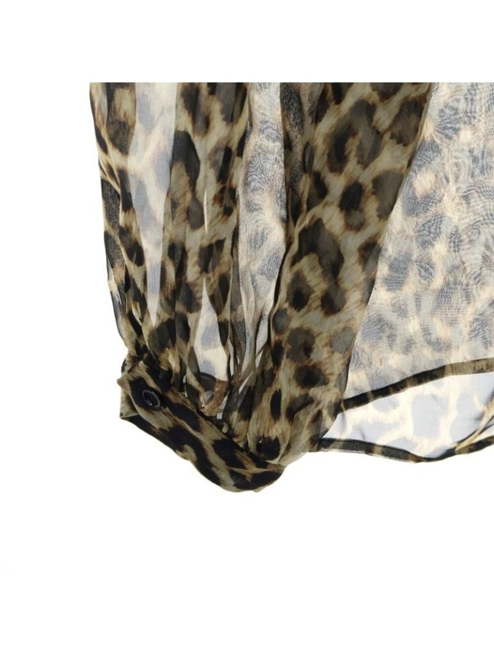 Celine Leopard All Over Pattern Silk Sheath Top Brown - Picture 5 of 8